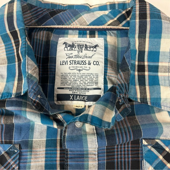 Levi Strauss Western Style Pearl Snap Button Down Shirt Levi’s XL - Picture 2 of 5